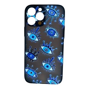 Lucky Eye Blue Evil Eye Silicone Soft iPhone 13 Pro Case Cover